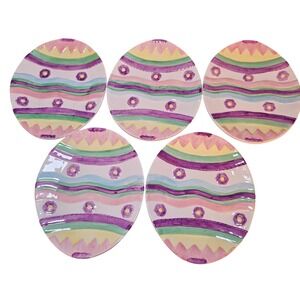 Vintage Fitz & Floyd Omnibus OCI Easter Egg Canpe Plate Set of 5 Cottagecore